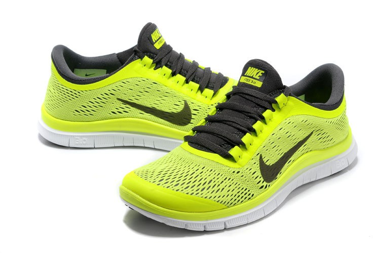 Nike Free 3.0 V5 Mens Running Shoes Fluorescent Green Grey - Click Image to Close